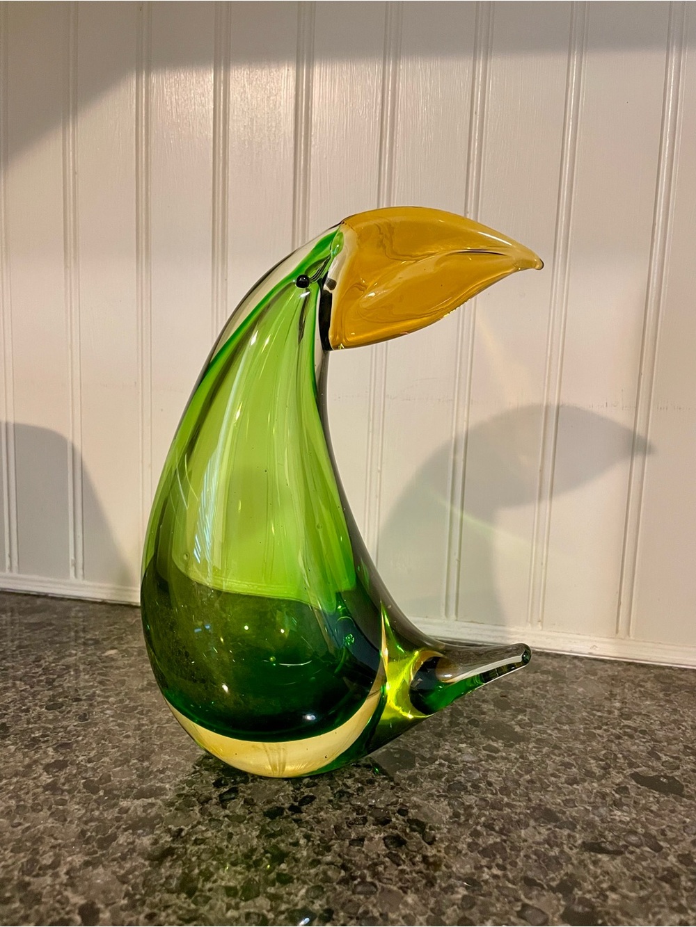 Vintage Murano Sommerso Glass Toucan Scupture